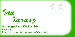 ida karasz business card